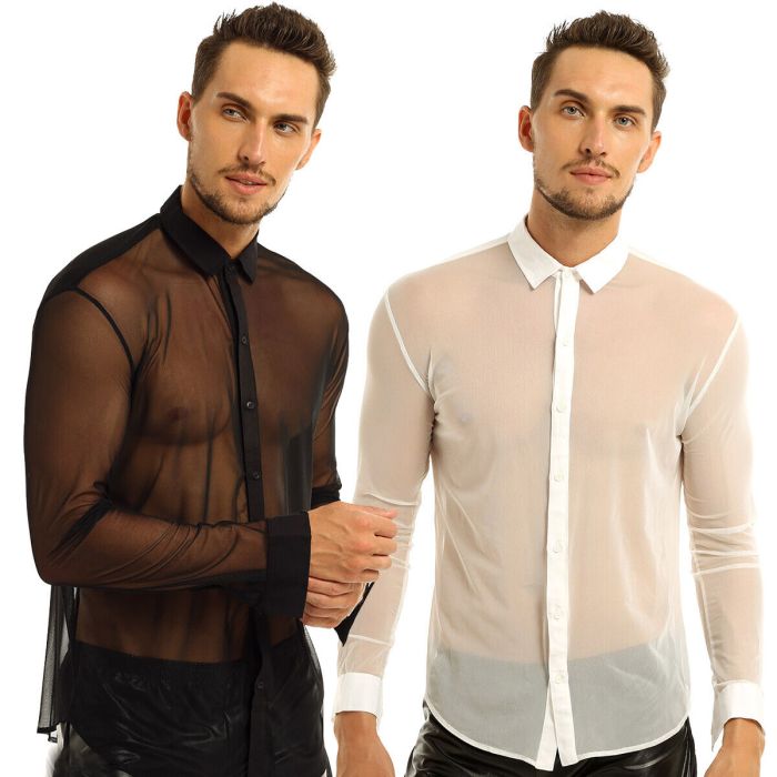 Mens white dress shirt non see through