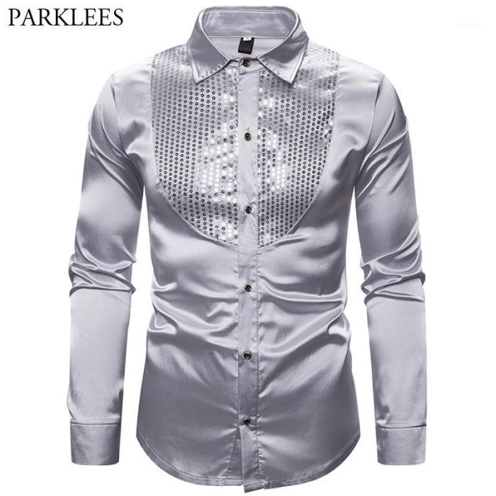 Silver dress shirt mens